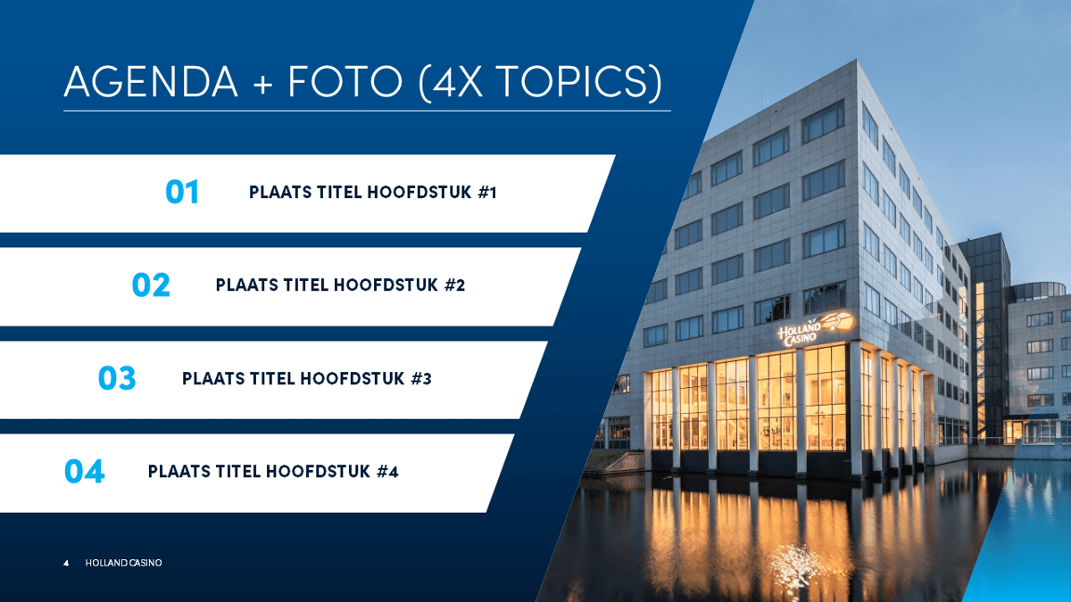 Slidebuilder Holland Casino - Agenda slide